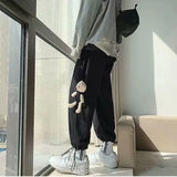 Ceekoo Prowow Spring Autumn New Men Corduroy Pants Streetwear Joggers Solid   Drawstring Vintage Small Bear Loose Trouser sweatpants