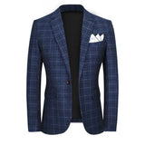 Ceekoo Vintage Plaid Blazer British Stylish Lattice Male Blazer Suit Jacket Business Casual One Button Blazer For Men Regular Coat