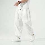 Ceekoo  Spring Summer Harajuku Casual Men's Pants Cotton Striped Joggers Fashion Harem Baggy Pants For Man