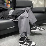 Ceekoo  Wide Leg Cargo Pants Streetwear Baggy Cool Pants Men Sweatpants Male Korean Fashion Function Straight Trousers Basketball