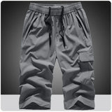 Ceekoo  Men's Summer Quick Dry 3/4 Pants Lightweight Capri Shorts Hiking Fishing Travel Casual Cargo Shorts Pants Men Gym Shorts 7XL 8XL