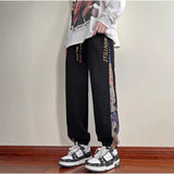 Ceekoo  -  Korean Side Piping Bear Embroidery Casual Pants New Men's Sports Trousers Waffle Fabric Comfortable Jogging Trousers