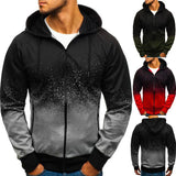 Ceekoo  -  Fall Men's Long Sleeve Hooded Sweatshirt Fashion Splash Ink Print Casual Loose Warm Sweatshirt Daily Street Pullover Top