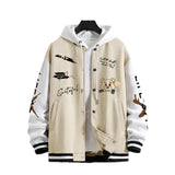 Ceekoo  Men's Spring and Autumn Baseball Coat Loose Casual  Jackets for Men