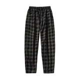 Ceekoo 4XL 5XL Corduroy Pants Men Fashion Retro Casual Plaid Pants Men Streetwear Hip Hop Loose Straight Trousers Male Large Size