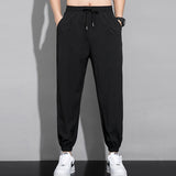 ceekoo Men Jogging Sweatpants Summer Ice Silk Quick-Dry Running Tracksuit Sport Trousers Oversized Wide Leg Drawstring Casual Pants 8XL