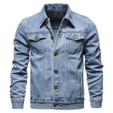 Ceekoo  -  fall outfits men New Men Solid Color Slim Fit Denim Jacket for Spring Autumn Foreign Trade Korean Fashion Casual Cardigan Jacket