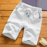 Ceekoo  Men Shorts Summer Mid-Waist Thin Elastic Waist Knee Length Pants  Short Pants Ice Silk