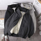 Ceekoo  -  fall outfits men Casual Men and Women Thick Sportswear Jacket Hooded Zipper Warm Top Loose Autumn and Winter Style