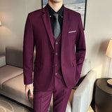 Ceekoo  -  fashion suits for men High Quality Business Casual Wedding (suit + Vest + Trousers) New Fashion Banquet Handsome Men's 3-piece Set  S-6XL