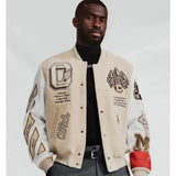 Ceekoo American retro jacket Y2K high street hip-hop style letter embroidered baseball uniform loose oversized personalized jacket