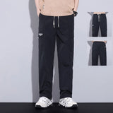 Ceekoo Clothing New Men Soft Lyocell Fabric Pants Loose Straight Drawstring Elastic Waist Trousers Korea Casual Male Cargo Pants