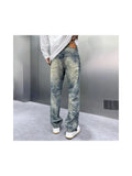 Ceekoo  -  baggy jeans Spring American Style Men Jeans Streetwear Harajuku Casual Cotton Cowboy Trousers Hip Hop Hawaiian Tree Print Loose Denim P