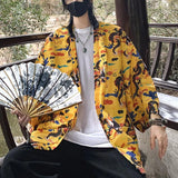 Ceekoo  - Japanese Style Men's Lightweight Kimono Jacket Dragon Print Kimono Cardigan New Arrival Street Shirt Harajuku Kimono Couple Tops