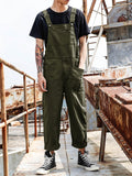 Ceekoo Mens Vintage Pockets Zipper Loose Casual Cargo Jumpsuit