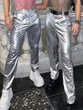 Ceekoo Mens Shiny Metallic Stretchy Night Club Pants