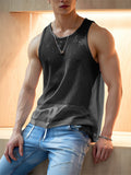 Ceekoo Mens Glitter Mesh See Through Sleeveless Vest