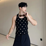 Ceekoo  -  Hollow Out Vest Trend Men's Niche Design Metal Hole Personality Pullover Tank Top Korean Style Sleeveless Streetwaer 9C1564