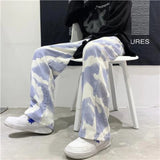 CeekooStreetwear Y2k Baggy Jeans Pants Men Wide Leg Oversize Pants Fashion Tie-dye Full-length Denim Straight Long Trousers New