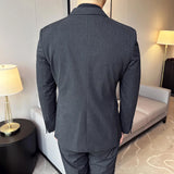 Ceekoo M-6XL Blazer Vest Pants High -end Brand Gray Black Men's Casual Business Double -breasted Suit Groom's Wedding Slim Men's Suit