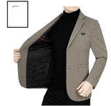 Ceekoo  Men Business Casual Blazers Jackets New Male Checkered Suits Coats High Quality Man Spring Slim Blazers Jackets Coats Size 4XL