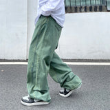 Ceekoo Harajuku Style Straight Jeans Men's Y2k Streetwear Trend Green Purple Trousers Casual Baggy Wide Leg Jeans Denim Pants