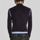 Ceekoo  -  Men's Sweater Male Knits Tie-dye High Street Sleeveless Pullovers Turtleneck Top Zipper Cardigan Autumn Winter