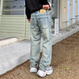 Ceekoo  -  baggy jeans Streetwear High-end personalized graffiti jeans men American high street tide loose straight wide-legged casual pants