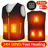 Ceekoo Heated Vest Men Women Rechargeable Warming Self Heating Vest Fleece Electric Heated Jacket Clothing Thermal Waistcoat