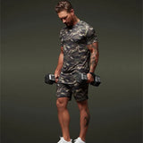 ceekoo new Camouflage printed T-shirt sports suit couple quick dry casual running suit summer short sleeve shorts 2-piece set