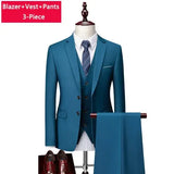 Ceekoo M-6XL ( Jacket + Vest + Pants ) Boutique Pure Color Mens Business Formal Suit 3Piece Set and Two-piece Set Groom Wedding Dress