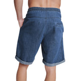 Ceekoo  -   New summer denim shorts men's solid elastics loose casual pants