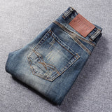 Ceekoo Newly Designer Fashion Men Jeans High Quality Retro Washed Blue Stretch Slim Fit Ripped Jeans Men Vintage Denim Pants Hombre