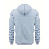 Ceekoo  -  Autumn Winter Men's Casual Hooded Sweater Fashion Solid Color Casual Half Zipper Pocket Long Sleeve Pullover Sweatshirt