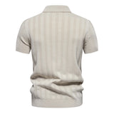 Ceekoo   New Summer Ribbed Knit Polo Shirt for Men Breathable and Cool Brand Quality Mens Textured Polo Shirts