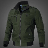 Ceekoo  -   Spring and Autumn New Workwear Flight Jacket Men's Thin Casual Top Coat Air Force Standing Collar Coat