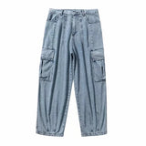 Ceekoo Baggy Jeans Trousers Male Denim Pants Black Wide Leg Pants Men's Jeans Oversize Cargo Korean Streetwear Hip Hop Harajuku