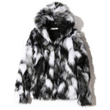 Ceekoo Winter Warm Plus Fleece Faux Fur Fox Fur Casual Mens Hooded Jacket Thick Boutique Fashionable Male Slim Coats Size S-5XL