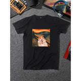  Ceekoo Funny Hamster Graphic Tee Men T Shirt Short Casual Tops Streetwear New Arrivals  Men Casual Cotton Daily Four Seasons