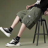 Ceekoo Cargo shorts men's summer loose-fitting five-point pants multi-pocket functional sports pants