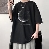 Ceekoo Men's Cotton Oversized T-shirt Loose Tops Tshirts For Clothing Breathable Casual Pattern Short Sleeve Tees Streetwear Recommend