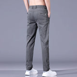 Ceekoo Spring Summer Men's Pants  New In Gray Thin Business Casual Pants Man Pantalons Elastic Straight Trousers For Men Sweatpants