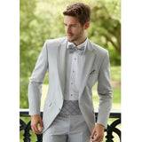 Ceekoo  -  Fashion Grey Men Suits Chic Notch Lapel Slim Fit Male Blazer Casual Beach Wedding Groom Custom Homme 2 Piece Jacket Pants