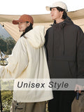 Ceekoo   New Spring Half-Zip Pullover Men Casual Jacket Unisex Style Outdoor Water Repellent Techwear Windbreaker Men Hoody Coat