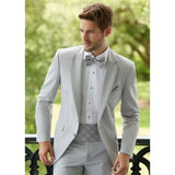 Ceekoo  -  Fashion Grey Men Suits Chic Notch Lapel Slim Fit Male Blazer Casual Beach Wedding Groom Custom Homme 2 Piece Jacket Pants