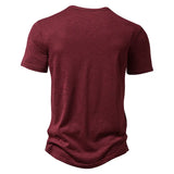 Ceekoo Summer High Quality Men Short Sleeve T Shirt for Men Henley Collar Polo Mens Casual Solid Color T Shirts US Size S-2XL