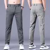 Ceekoo Spring Summer Men's Pants  New In Gray Thin Business Casual Pants Man Pantalons Elastic Straight Trousers For Men Sweatpants