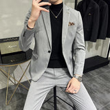 Ceekoo  -  fashion suits for men Men's Suit Jacket Vest Pants Fashion Boutique Plaid Casual Business Male Groom Wedding Tuxedo Dress 3 Pieces Set Blazers Coat