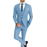 Ceekoo  -  Summer Linen Men Suits 3 Piece (Jacket+Pants+Vest) Elegant Wedding Party Prom Tuxedo Fashion Smart Casual Costume Homme Slim