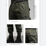 Ceekoo  High Quality Casual Pants for Men Cotton Military Tactical Joggers Fashions Multi-Pocket Male Casual Trousers Khaki Black Army